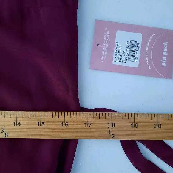 Birdy Grey Minae Sleeveless Wrap Chiffon Bridesmaid Dress in Cabernet size Small - Picture 15 of 15